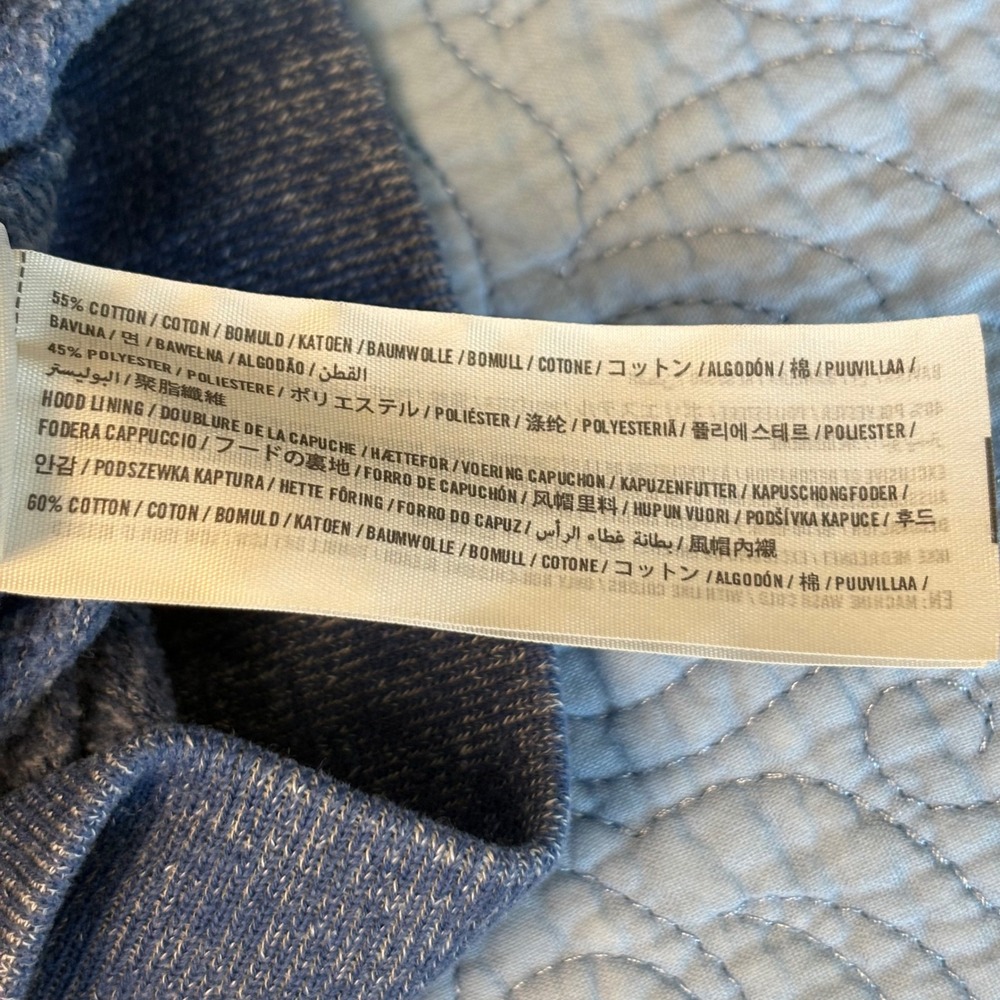 Hollister Mens Blue Marl Space Dye Pullover Hoodie Sweatshirt Size M Logo Y2K - Picture 5 of 10